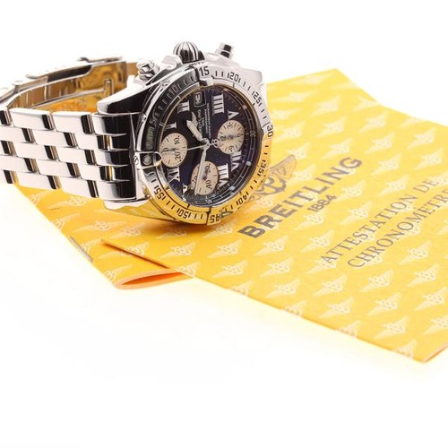 Breitling Chronomat A13358 39mm SS Black / Silver Dial Automat...