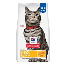 Hill's Science Diet Adult Urinary Hairball Control Chicken Dry Cat Food, 15.5 lb