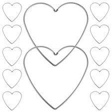 12 Pcs Dreamcatcher Wire Heart Shaped Metal Craft Hoops For Wedding