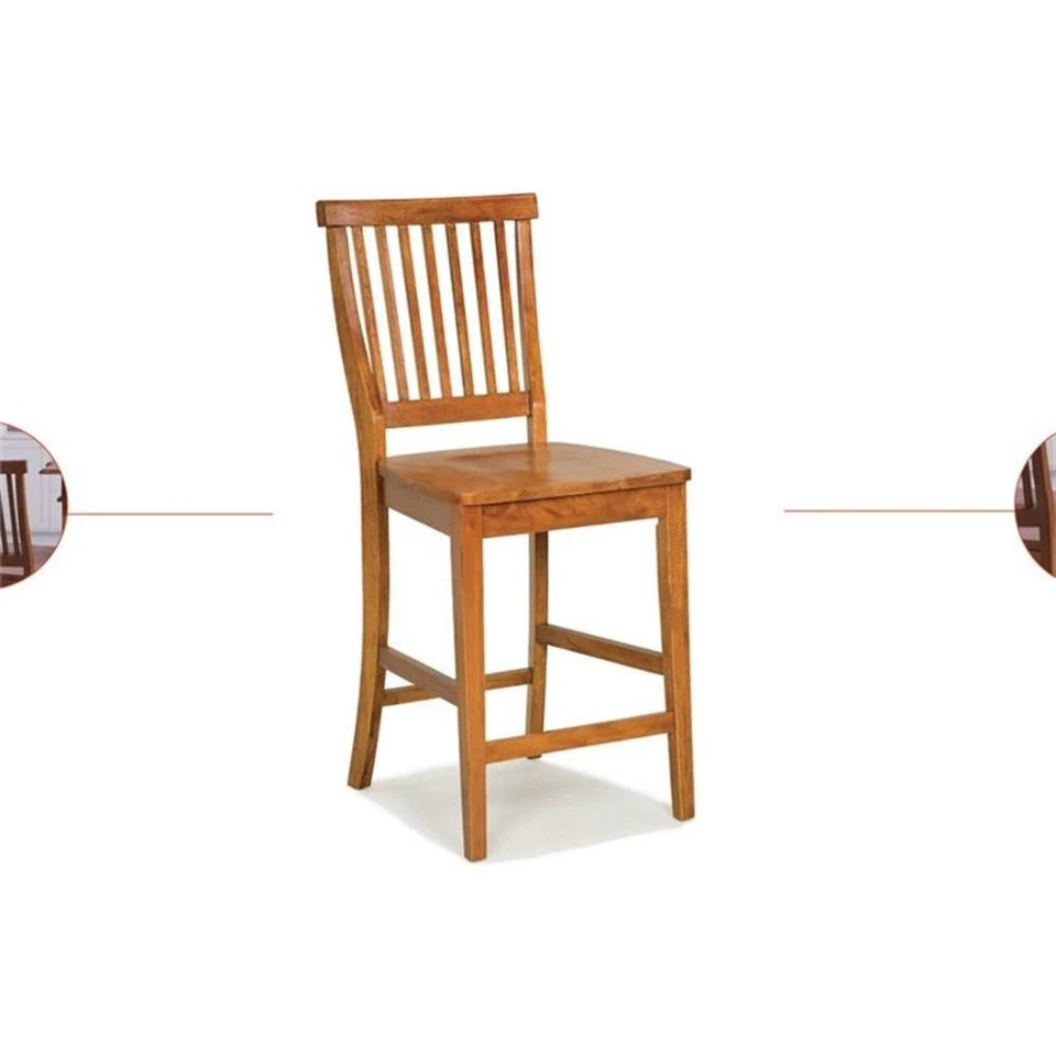 Taburete de mostrador de madera Homestyles Americana en marrón Foto 4 de 4