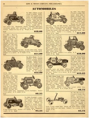 1933 PAPER AD Toy Keystone Ride Em Woos Horse Wagon Coal Farm Dray Pedal Car ++