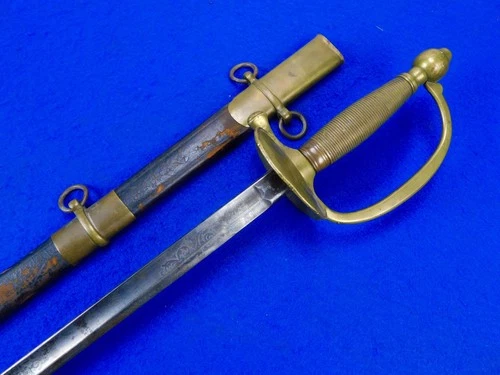 Antique US Civil War C. Roby Engraved NCO Sword w/ Scabbard