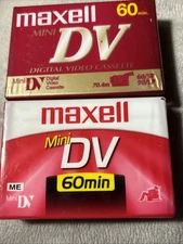 VTG Maxell Mini DV SP 60/ LP 90 Minutes Digital Video Cassettes Lot of 2 Sealed