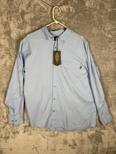 Aftco Shirt Men Large Blue Palomar Tech Performance Fishing Golf NWT $55