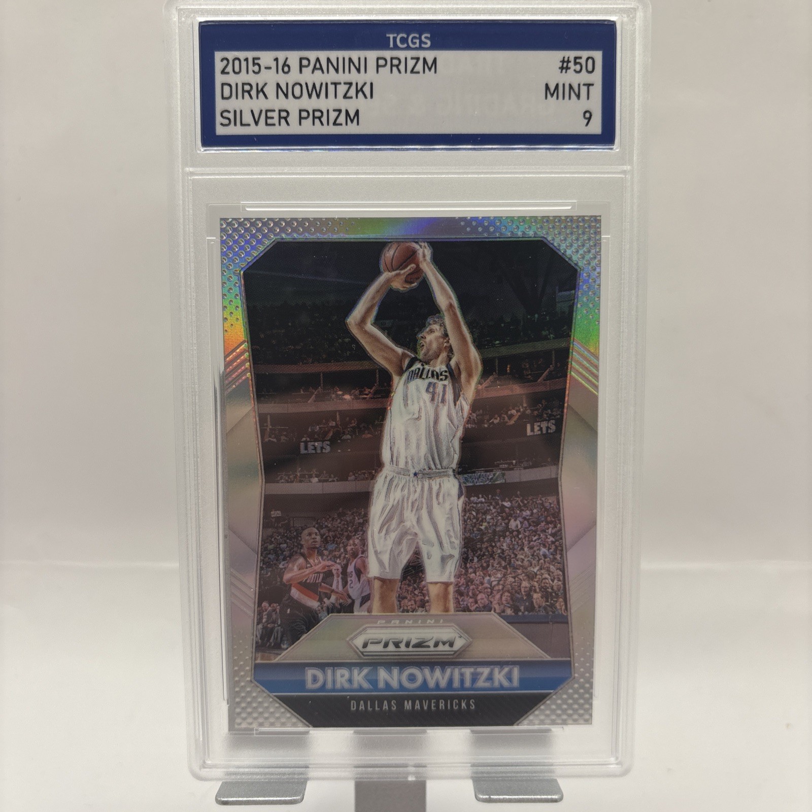 SLABATHON! Mint 9 Dirk Nowitzki 2015-16 Prizm Silver #50 Mavericks Legend HOF