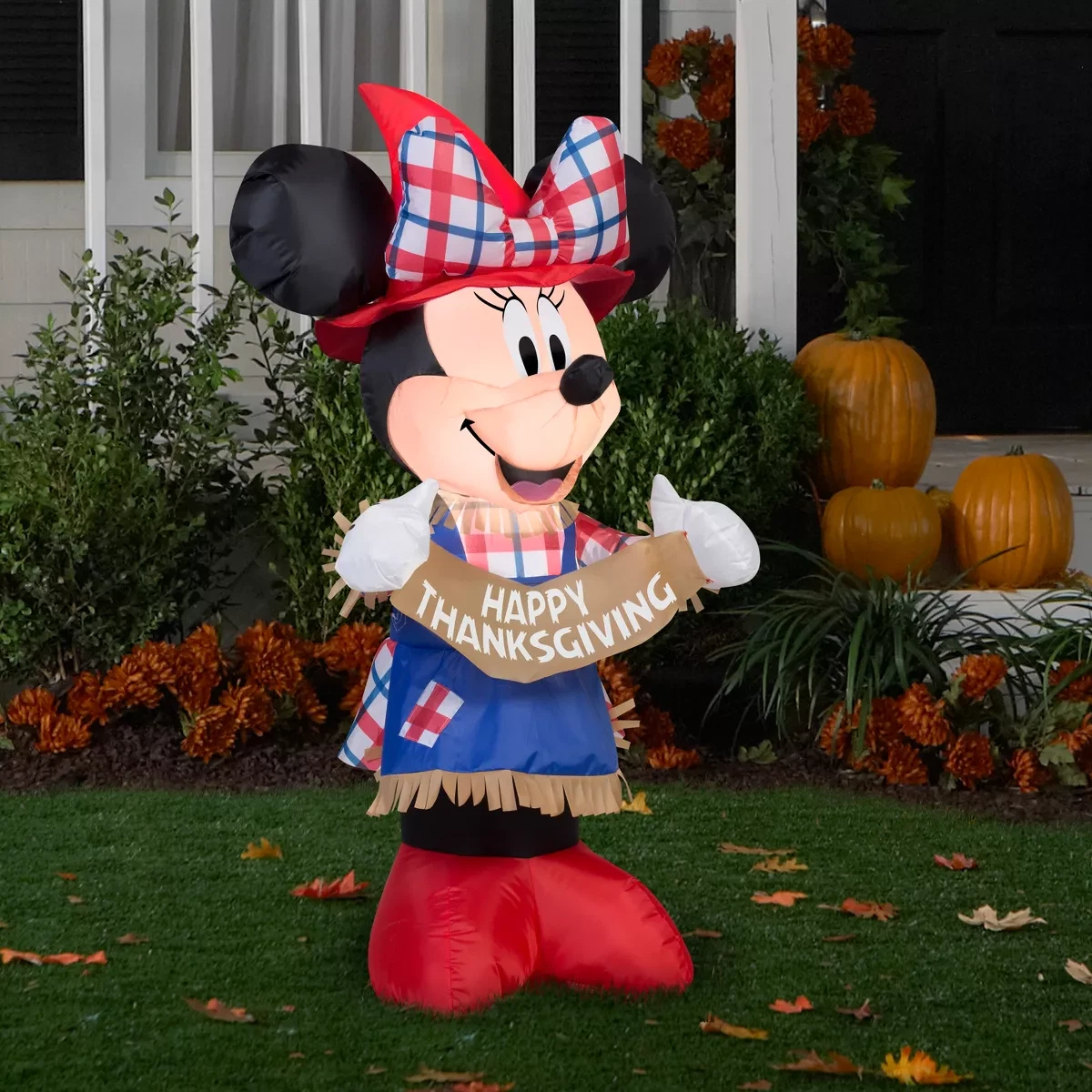 3.5' Disney Minnie Mouse Scarecrow Inflatable Thanksgiving Airblown Yard Decor🍂