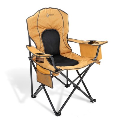 Arrowhead Outdoor Portable Folding Camping Quad Chair W/ 4-Can Cooler