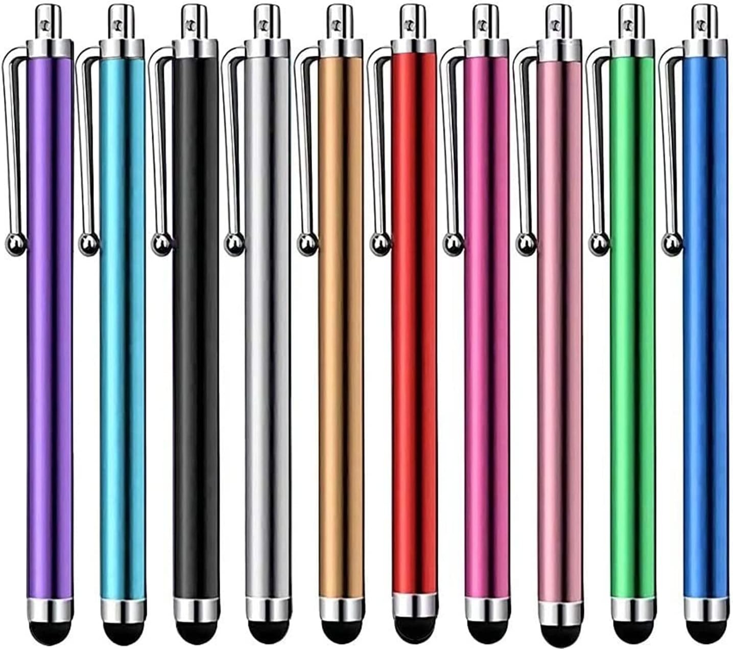 10-Pack Universal Stylus Pens - 10 Colors for Touch Screens