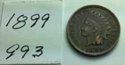 1899 Indian Head Penny; GOOD condition #993