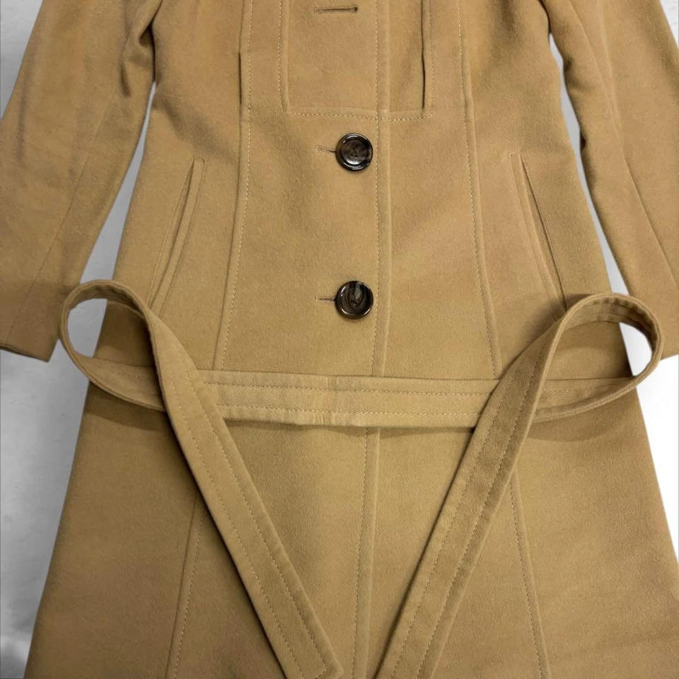 Michael Kors бежевый Angora длинное пальто M пояс женская верхняя одежда - Изображение 3 из 4