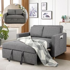 68" 3 in 1 Convertible Sleeper Sofa Bed Linen Loveseat Pull Out Sofa Bed Couch   
