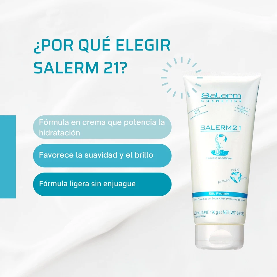 Salerm Conditioner Leave-In Damaged Hair Silk Protein B5 – Twin Set (2 x 200 ml) - Image 4 of 4