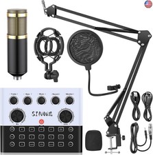 F993 All-in-One Podcast Equipment Bundle BM-800 Recording Studio Package with