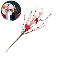 3 Pcs Brindilles De Baies Branches Artificielles En Forme Coeur Décoratives
