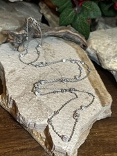 44. SILPADA Sterling Silver 925 Scattered Star Cubic Zirconia CZ Necklace 32"