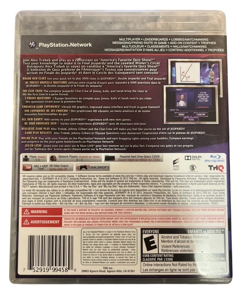 Jeopardy (Sony PlayStation 3, 2012) - CIB - Tested and Working - Image 2 of 4