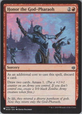 Honor the God-Pharaoh C The List Reprints 132/264 NM