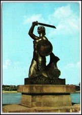 Vtg 1973 WARSZAWA Syrena Mermaid Statue Postcard Poland Z. Siemaszko RUCH K045