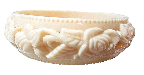 Light Beige Vintage Floral Raised Design Bangle Bracelet - Afbeelding 2 van 4