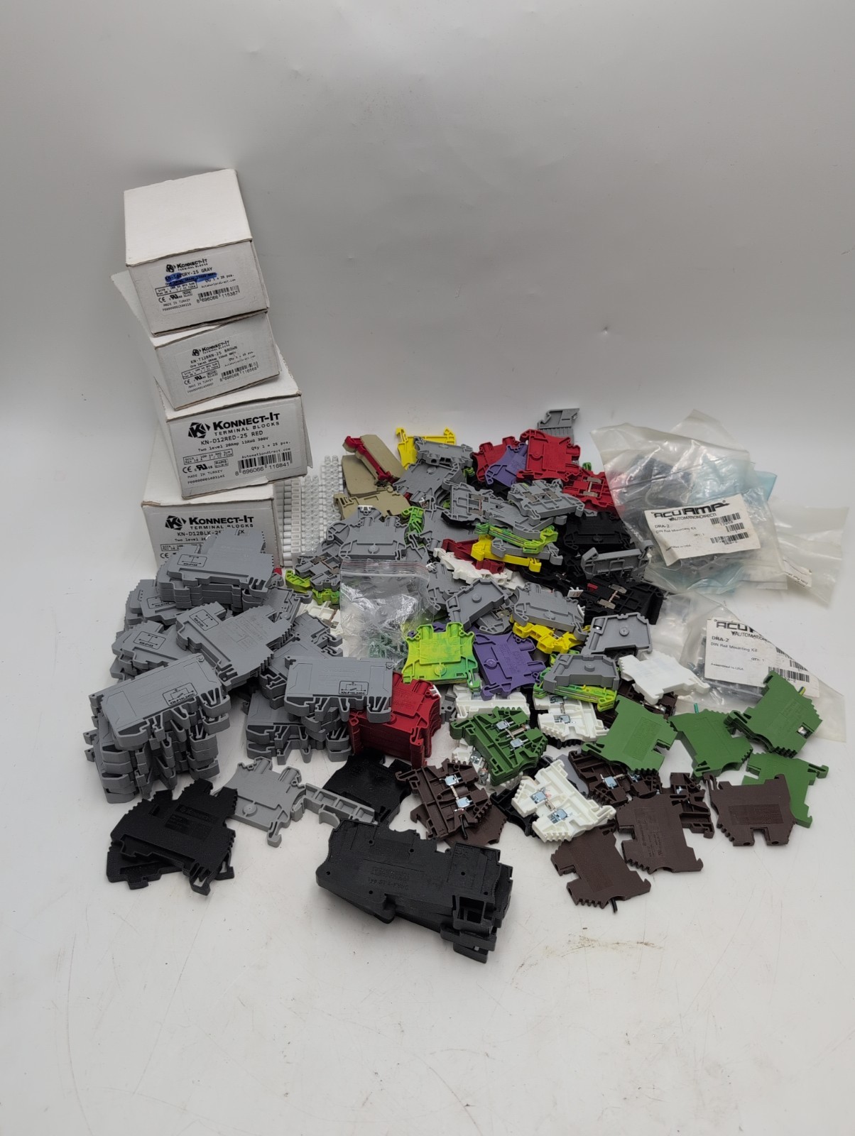 Large Mixed Lot Phoenix Contact & Konnect-It DIN Rail Terminal Blocks Fuse...