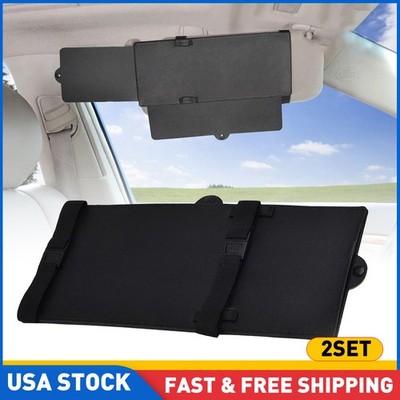 2PCS Left+Right Side Car Sun Visor Extension Extender Shield Truck Window Shade