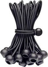 Bungee Cords with Balls 35PCS 6 Inch Heavy Duty Elastic Ties Black Color XL