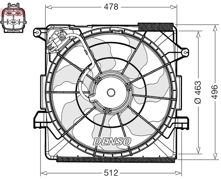 FAN ENGINE COOLING DER43000 FOR HYUNDAI KIA D4HA 2.0L 4cyl ix35D4HA 2.0L 4cyl - Image 2 of 4