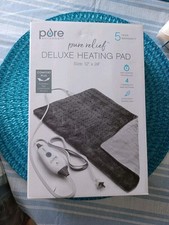 Deluxe XL Electric Heating Pad 12" x 24" by Pure Enrichment 4 Settings-Gray.
