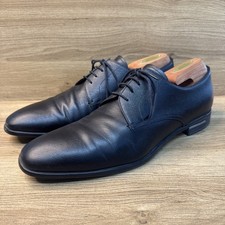 PRADA Saffiano Derby Dress Shoes 2EC030 Black Leather Men’s Size 9 Made In Italy