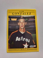 Luis Gonzalez 1991 Fleer Rookie Card #507 Base Set Houston Astros. rookie card picture