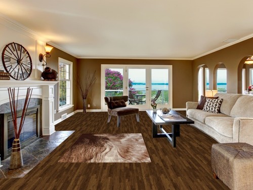 Brown Abstract Transitional 4x6 ft Rug - Picture 2 of 11