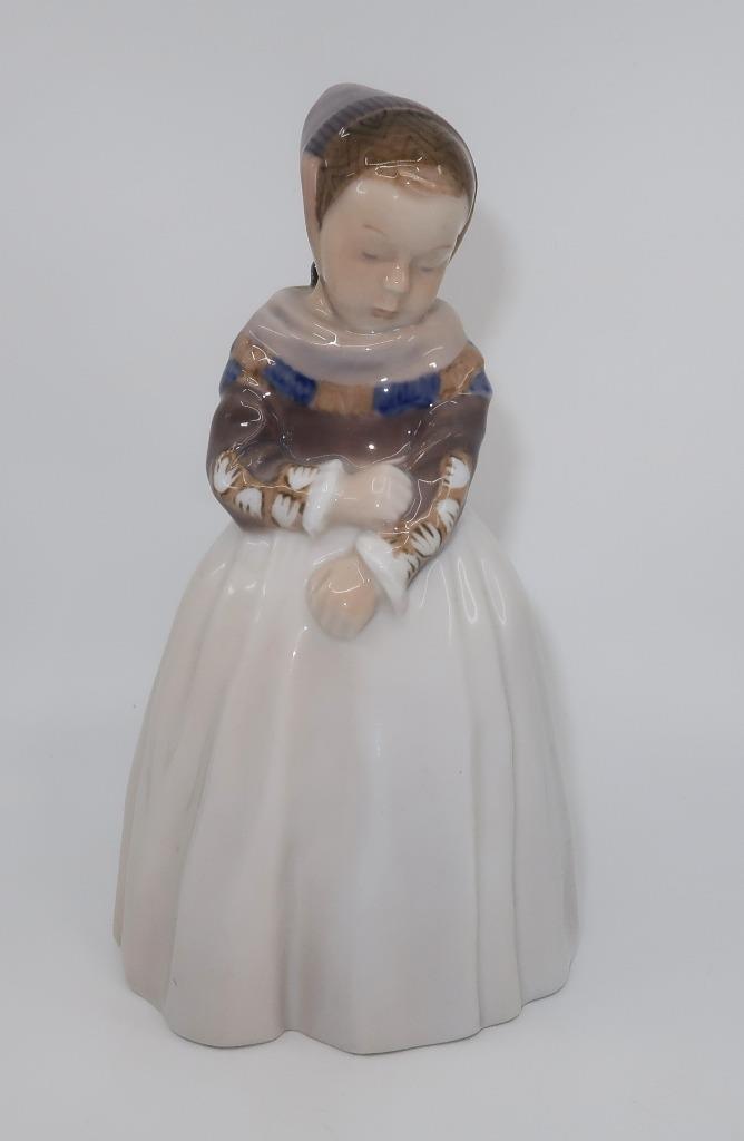 Royal Copenhagen AMAGER GIRL #1251 Gloss Porcelain Figurine Blue