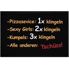 Fußmatte mit Spruch Pizza-Service 1x klingeln Tschüss Türmatte lustig Ironie