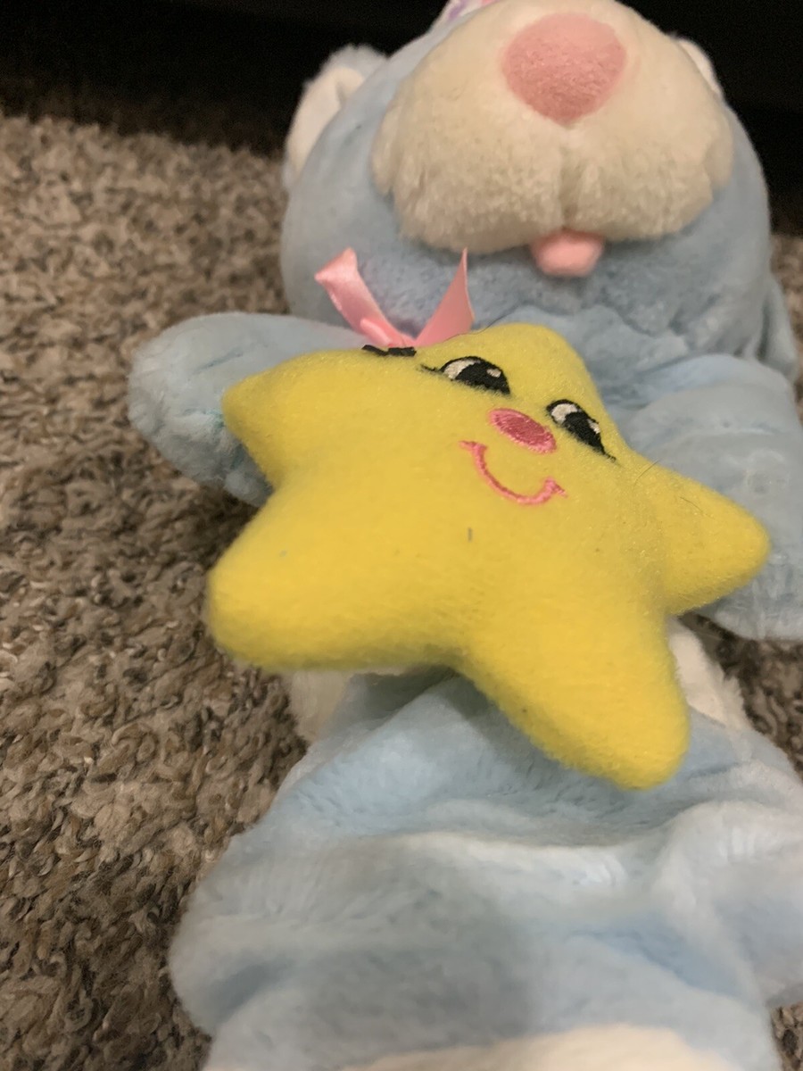 Vintage 1994 Kids II Musical Star Blue Bear Pull Toy Crib Plush