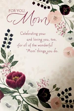 Happy Birthday For You Mom Flowers Wonderful 5”x7” Hallmark Greeting Card