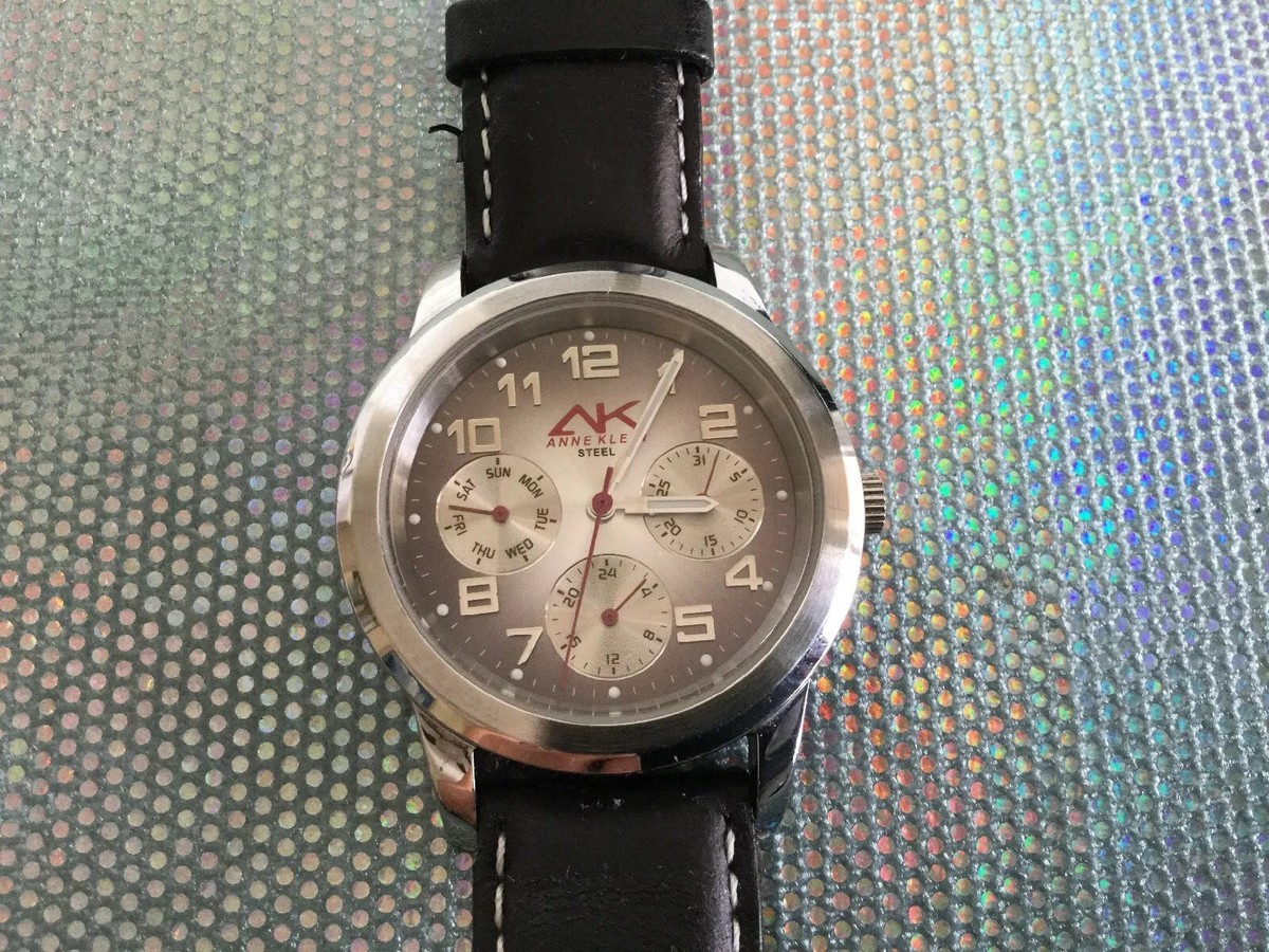 Anne Klein water resistant stainless steel leather adjustable strap watch Sustainable Leather Strap Watch | Anne Klein main image 4