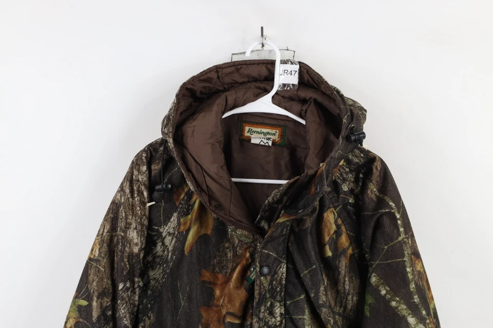 Винтажный 90-х годов Y2K мальчиков XL искусственно состаренная замша ткани камуфляж с капюшоном парка куртка - Изображение 2 из 4