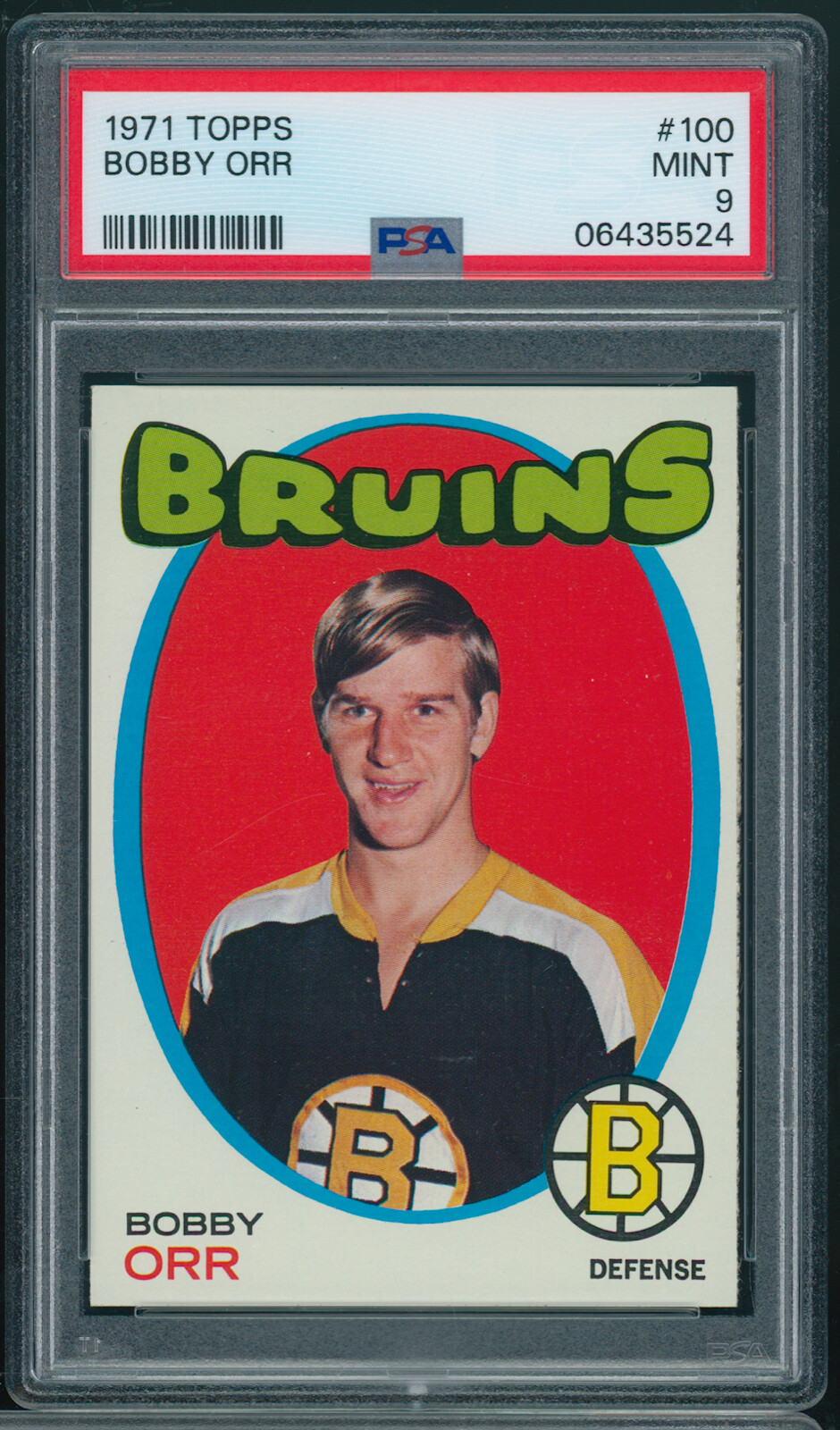 1971 Topps #100 Bobby Orr PSA 9 MINT Boston Bruins C3