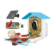 64GB Smart Bird Feeder with Camera Solar Powered, 2K 3MP HD Live Vi... Fast Ship