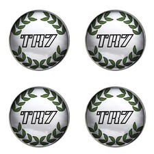 Triumph TR7 Wreath White B/G Logo Self Adhesive Set of 4 Gel Wheel Centres