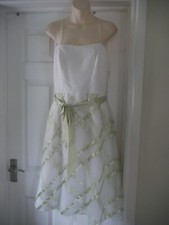 Wtoo Watters Designer Dress Size 8 Ivory Green Prom Wedding Guest Chiffon Prom