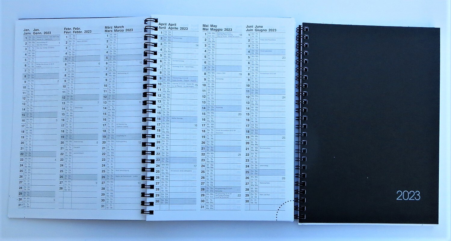 Buchkalender 2023 1 Woche 2 Seiten Kalender 2023 Buchkalender A5 Brunnen 1 Woche /2 Seiten Spiralbindung