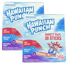 2 Hawaiian Punch Sugar Free Drink Mix Singles To Go Variety Pack 30ct 60 Sticks
