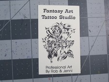 vtg Tattoo business card - Fantasy Art Studio Pakenham Melbourne C