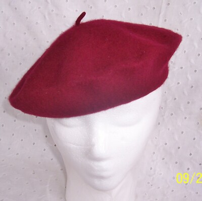 BERET HAT FRENCH ARTIST STYLE-BURGUNDY-BROWN