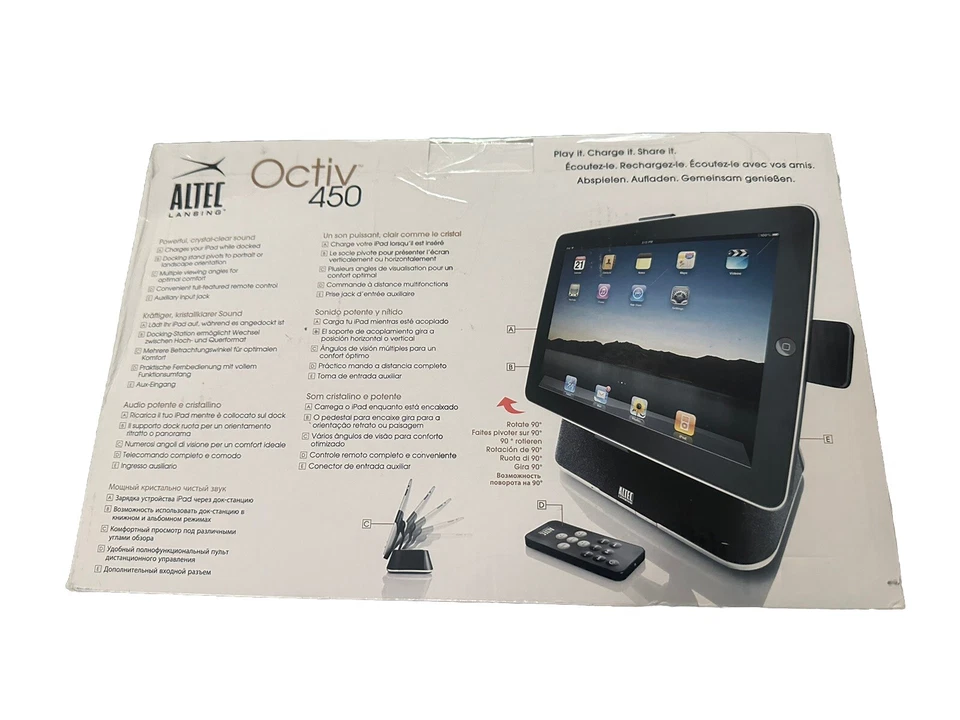 iPad Speaker Dock compatible with iPhone Altec Lansing Octiv Stage MP450 30-Pin - Image 2 of 4