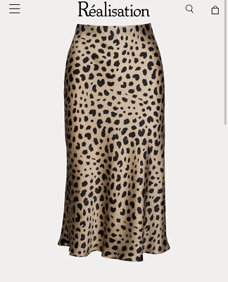 realisation The Naomi Wild Things skirt leopard silk midi - XS