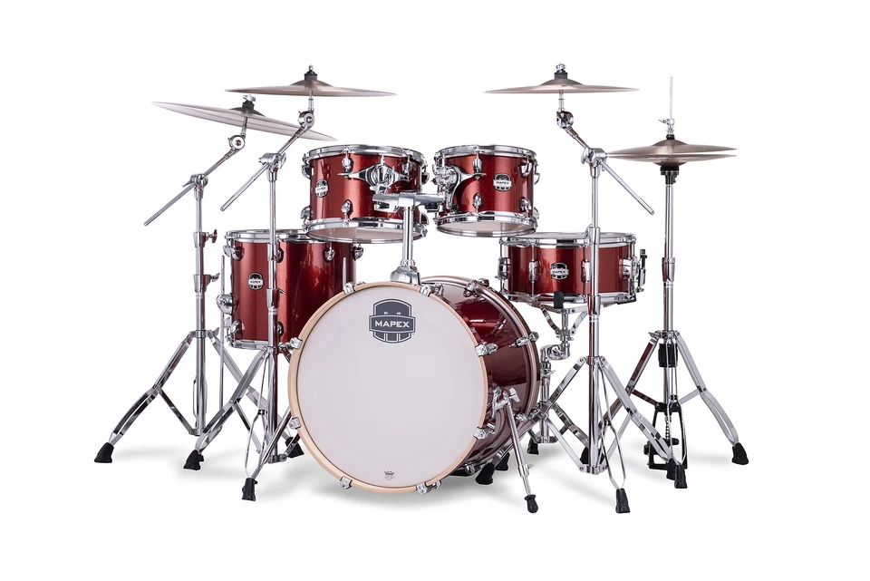 Mapex Mars Blood Orange Sparkle Fusion Drums Shells 20_10_12_14_14x6.5 | Dealer - Image 2 of 4