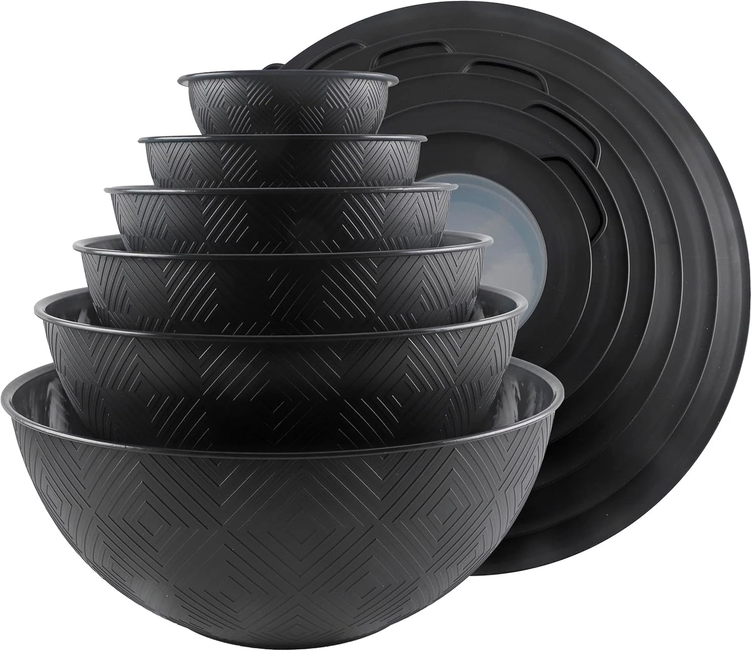 Mixing Bowls with Lids - 12 Piece Plastic Nesting Bowls Set Includes 6 Prep Bowl