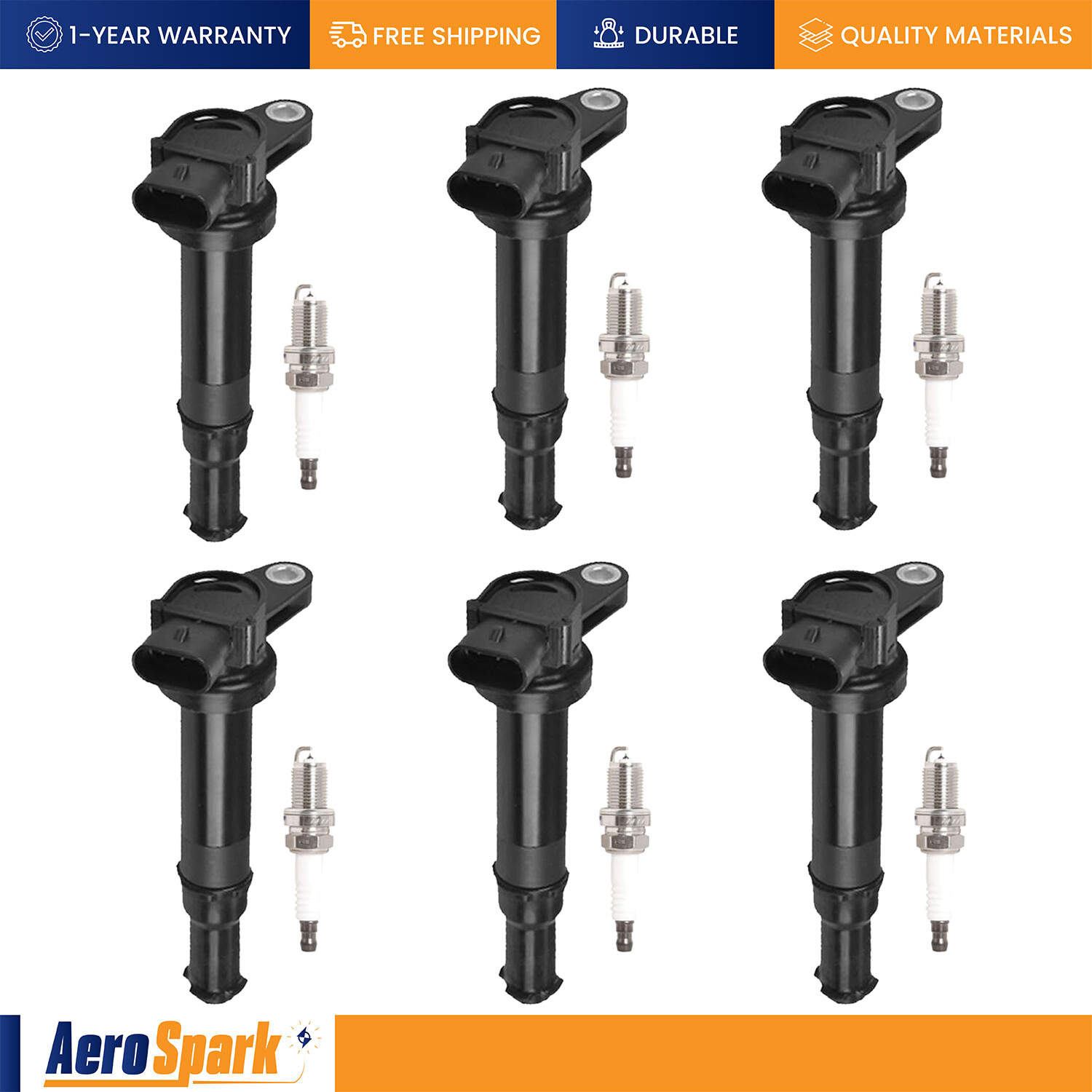 6 Ignition Coil &amp; Platinum Spark Plugs for 2006 Kia Optima 2.7L V6 ...